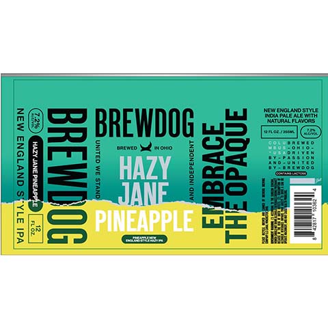 Brewdog Hazy Jane Pineapple NEIPA by BrewDog, beer label