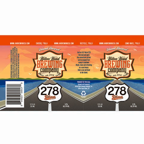 Hilton Head 278 Pilsner by Hilton Head Distillery, beer label