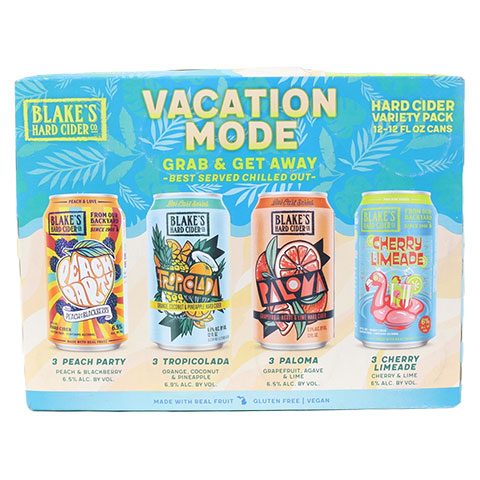 Blake's Vacation Mode Hard Cider Mixed 12-Pack by Blake's Hard Cider Co., beer label
