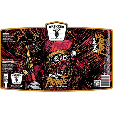 Drekker Bobbin' for Prrrts Caramel Apple Sour by Drekker Brewing Company, beer label