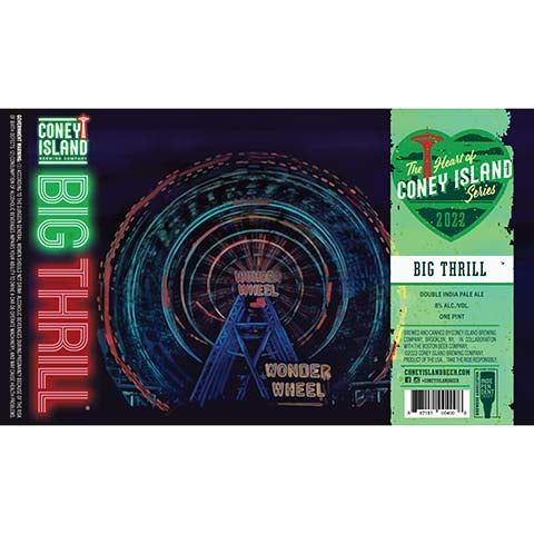 Coney Island Big Thrill DIPA by Coney Island Beer, beer label