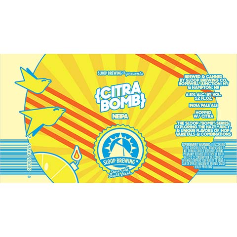 Sloop Citra Bomb NEIPA by Sloop Brewing, beer label