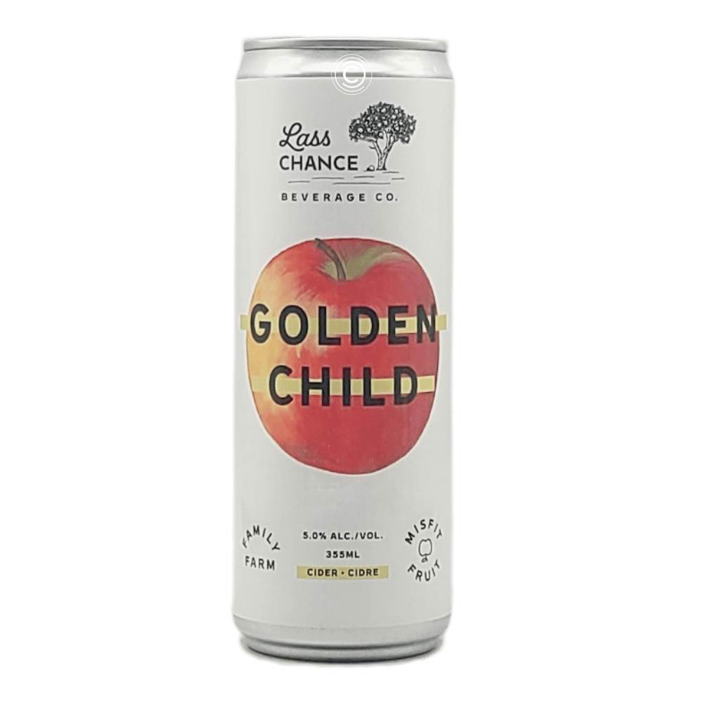 Golden Child Dry Apple Cider by Lass Chance Cider, beer label