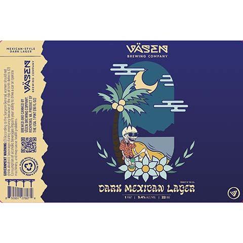 Vasen Dark Mexican Lager by Vasen Brewing Company, beer label
