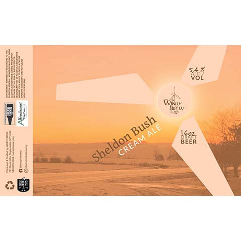 Windy Sheldon Bush Cream Ale by Windy Brew, beer label