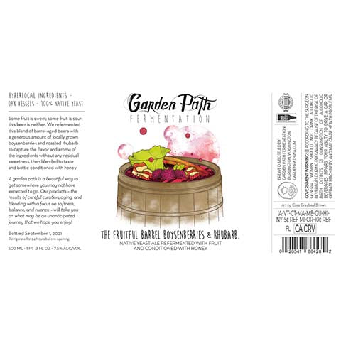 Garden Path Fermentation The Fruitful Barrel Boysenberries & Rhubarb by Garden Path Fermentation, beer label