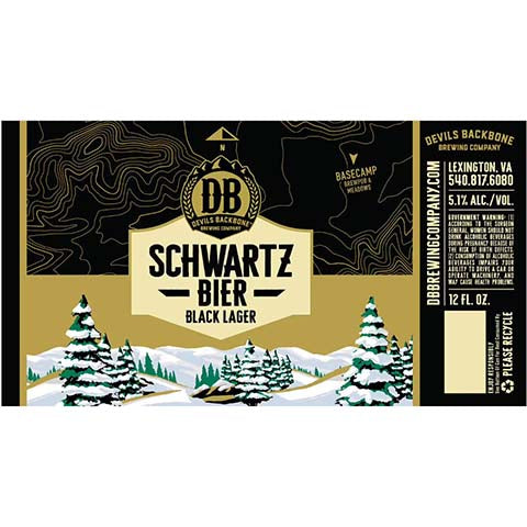 Devil's Backbone Schwartz Bier Black Lager by Devils Backbone Brewing Company, beer label