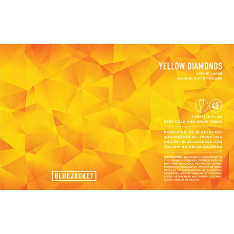 Bluejacket Yellow Diamonds Lager by Bluejacket, beer label