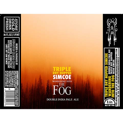 Abomination Wandering Into The Fog DIPA (Simcoe) by Abomination Brewing Company, beer label