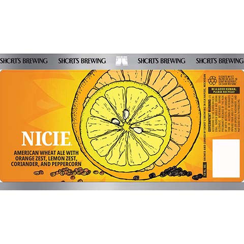 Short's Nicie Wheat by Short's Brewing Co, beer label