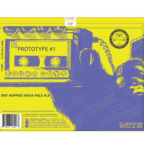 Round Guys Prototype #1 IPA by Round Guys Brewing Co, beer label