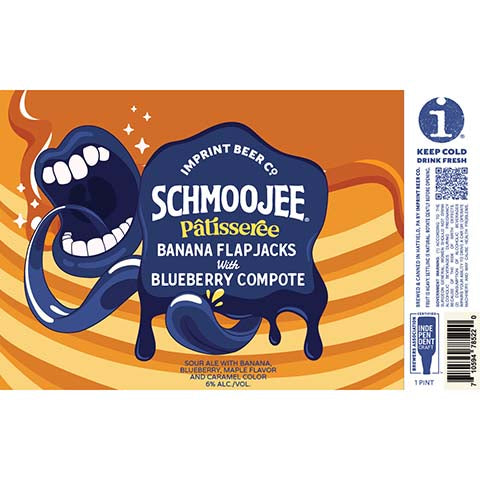 Imprint Beer Schmoojee Patisseree Banana Flapjacks with Blueberry Compote Sour Ale by Imprint Beer Company, beer label