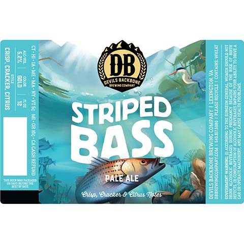 Devil's Backbone Striped Bass Pale Ale by Devils Backbone Brewing Company, beer label