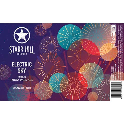 Starr Hill Electric Sky IPA by Starr Hill Brewery LLC, beer label
