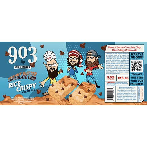 903 Brewers Peanut Butter Chocolate Chip Rice Crispy Cream Ale by 903 Brewers, beer label