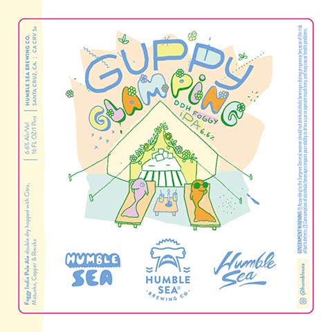 Humble Sea Guppy Glamping DDH Foggy IPA by Humble Sea Brewing Co, beer label