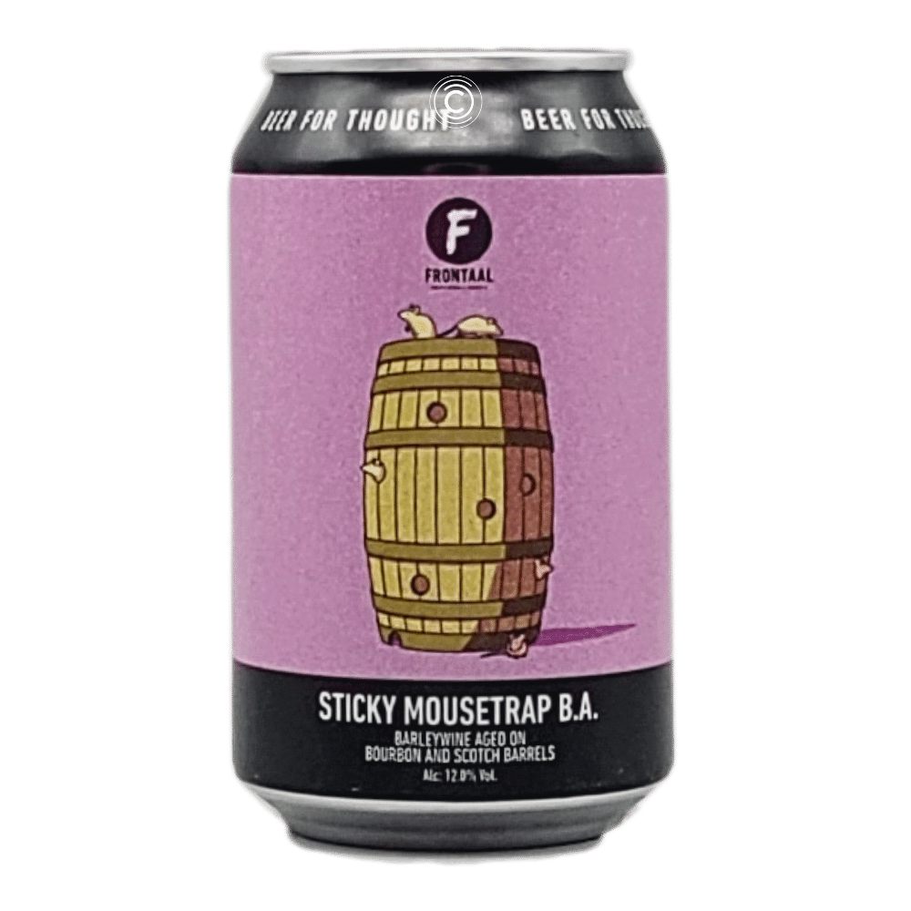 Sticky Mousetrap B.A. Barleywine by Frontaal Brewing Co., beer label