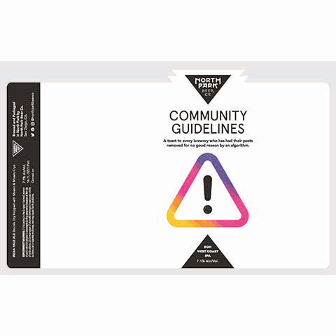 North Park Community Guidelines DDH West Coast IPA by North Park Beer Co., beer label