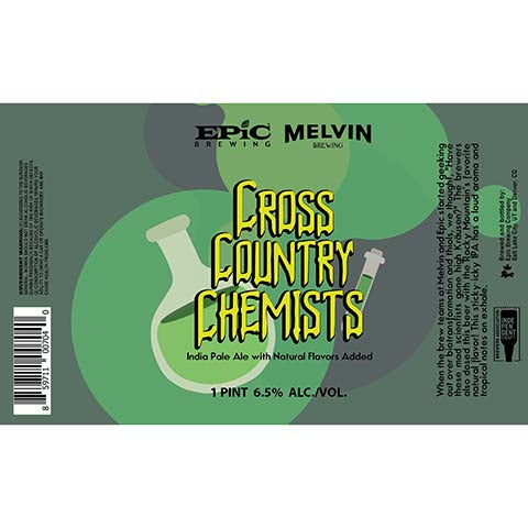Epic Cross Country Chemists IPA by Epic Brewing Company, beer label