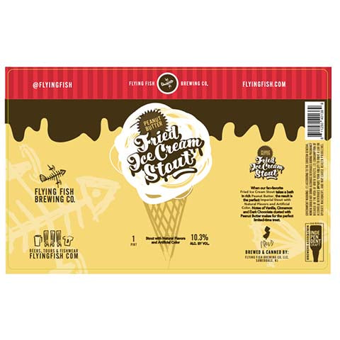 Flying Fish Peanut Butter Fried Ice Cream Stout by Flying Fish Brewing Co, beer label