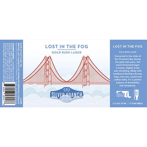 Lost in the Fog Gold Rush Lager by Silver Branch Brewing, beer label