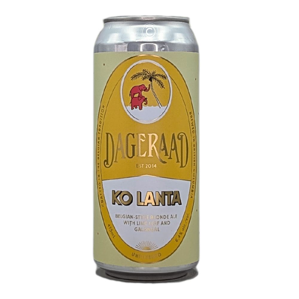 Ko Lanta Belgian Blonde Ale with Lime Leaf and Galangal by Dageraad Brewing, beer label