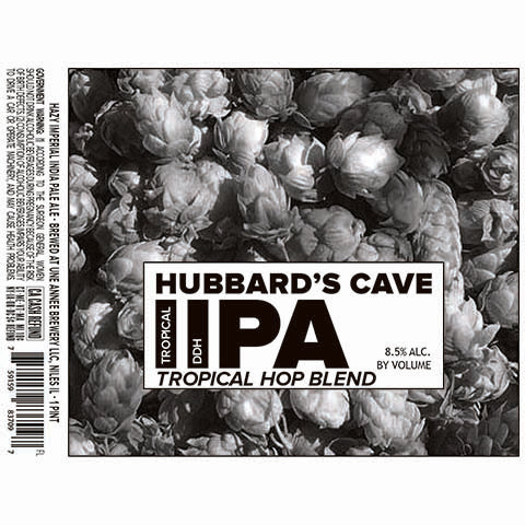 Une Annee Hubbard's Cave Tropical DDH IIPA by Une Annee Brewery, beer label