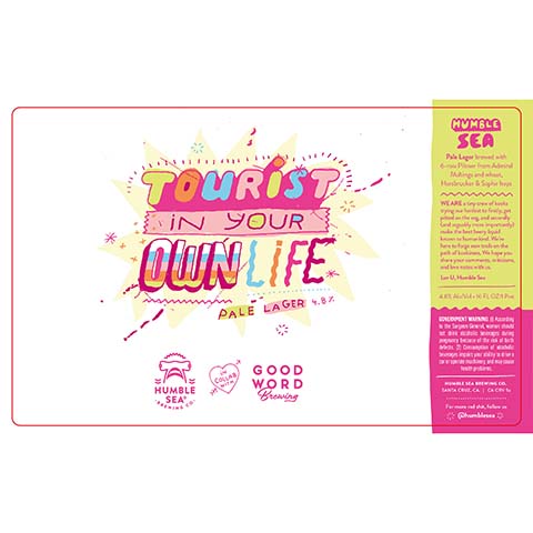 Humble Sea Tourist In Your Own Life Pale Lager by Humble Sea Brewing Co, beer label