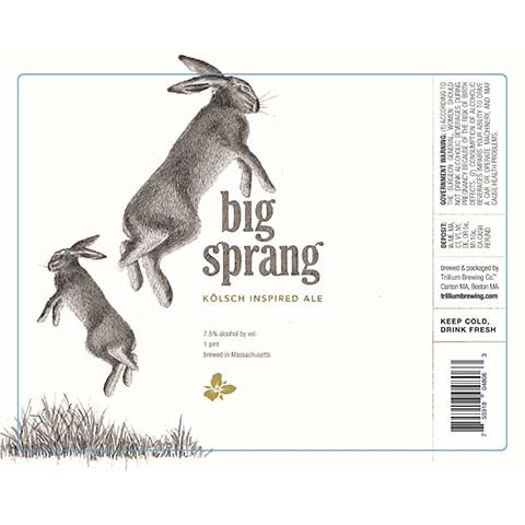 Trillium Big Sprang Kolsch Ale by Trillium Brewing, beer label