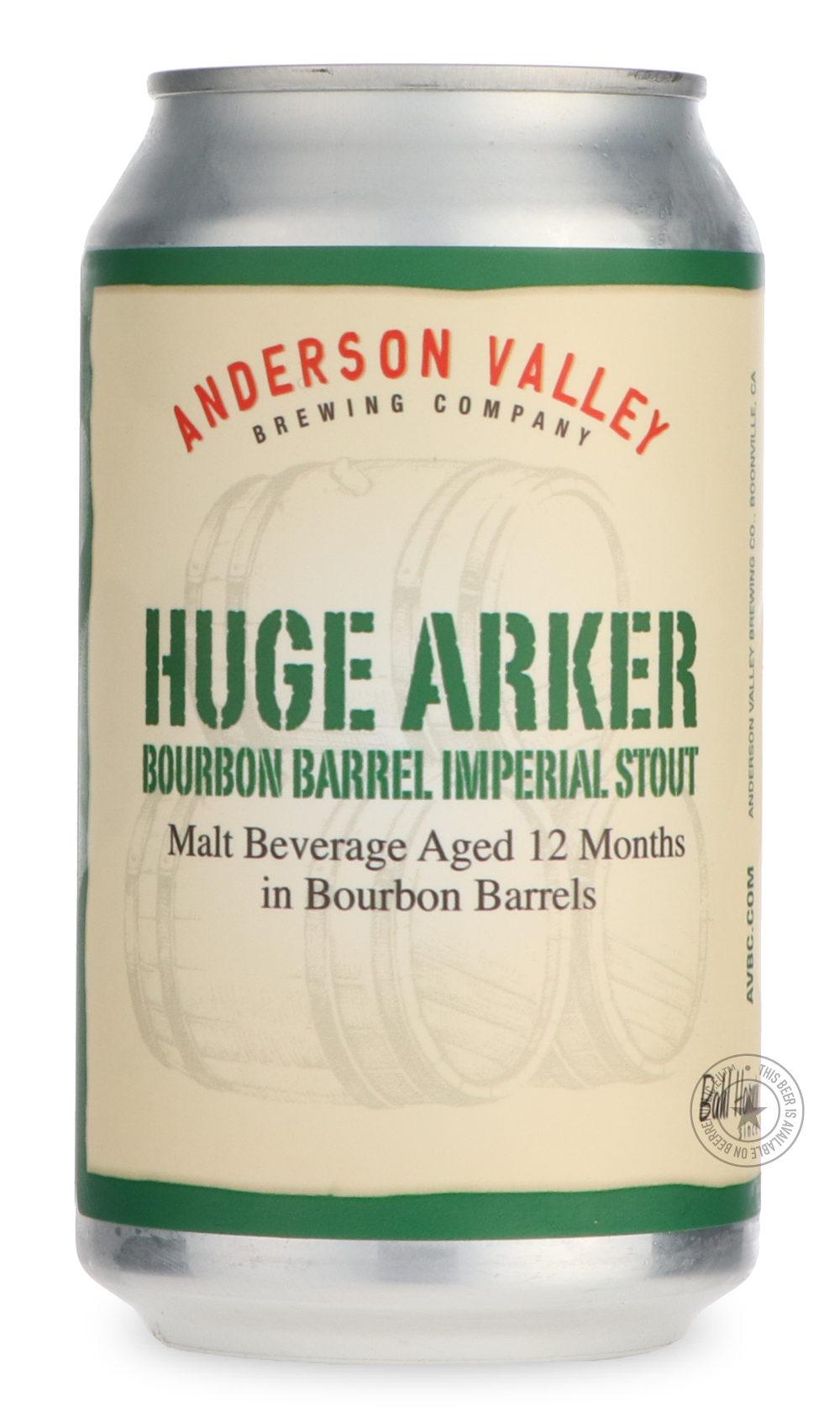 Huge Arker Bourbon Barrel Imperial Stout by Anderson Valley Brewing Company, beer label