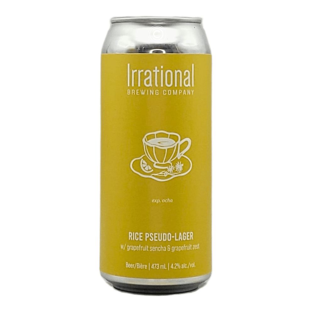 Exp. Ocha Grapefruit Rice Pseudo-Lager by Irrational Brewing Company, beer label