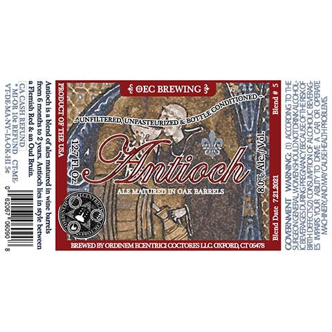 OEC Antioch Blend #5 Ale by OEC Brewing, beer label