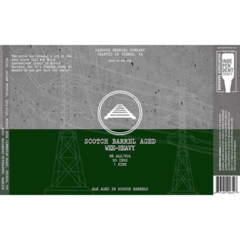 Caboose Barrel Aged Wee Heavy Ale by Caboose Brewing Co., beer label