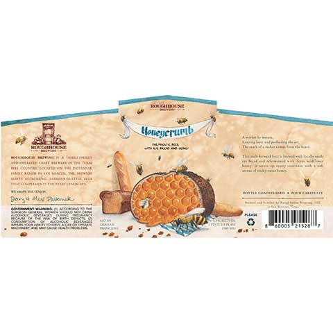 Roughhouse Honeycrumb Farmhouse Beer by Roughhouse Brewing, beer label