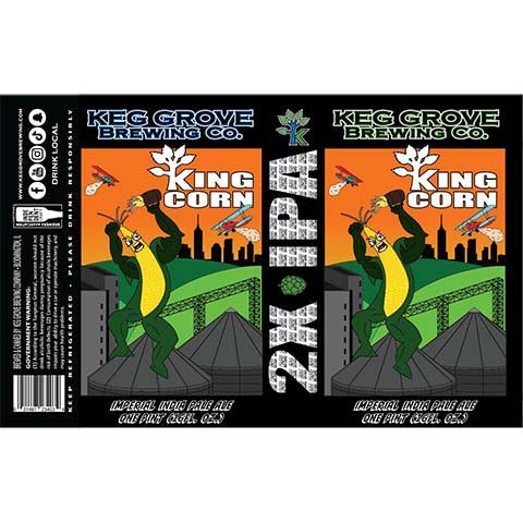 Keg Grove King Corn 2X IPA by Keg Grove Brewing Company, beer label