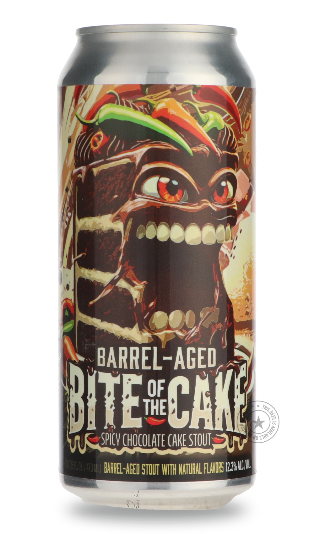 Barrel-Aged Bite of the Cake Spicy Chocolate Cake Stout by Hoppin' Frog, beer label