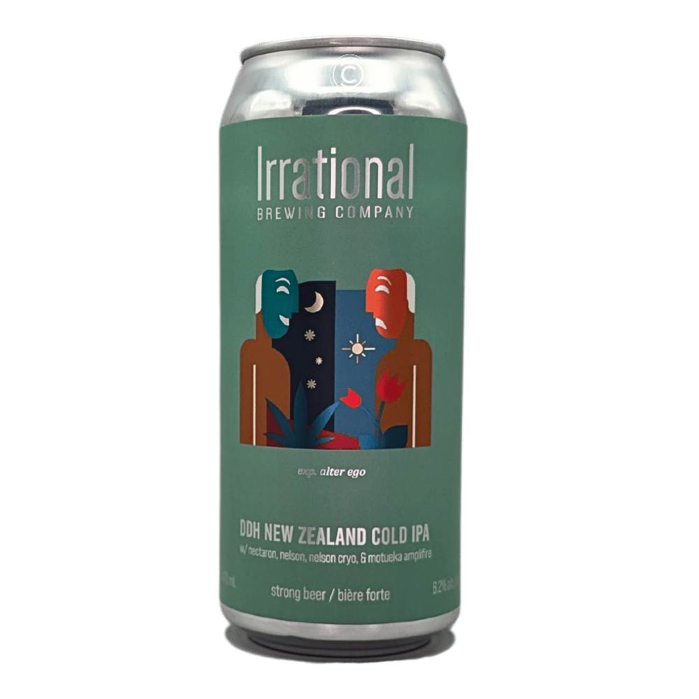 Exp. Alter Ego DDH New Zealand Cold IPA by Irrational Brewing Company, beer label