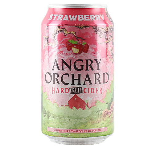 Angry Orchard Strawberry Hard Fruit Cider by Angry Orchard Hard Cider, beer label