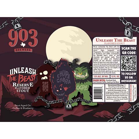 903 Brewers Unleash The Beast Stout by 903 Brewers, beer label