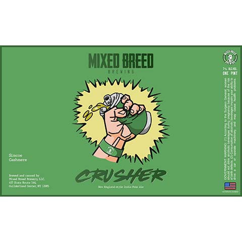Mixed Breed Crusher NEIPA by Mixed Breed Brewing, beer label