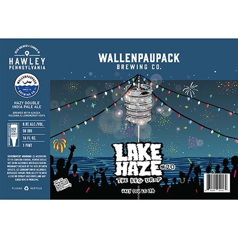 Wallenpaupack Lake Haze #20 The Keg Drop Hazy DIPA by Tripping Animals Brewing Co., beer label