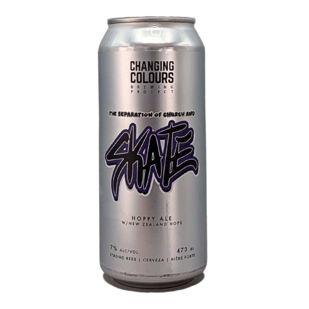 The Separation of Church and Skate: SKATE Hazy IPA by Changing Colours Brewing Project, beer label