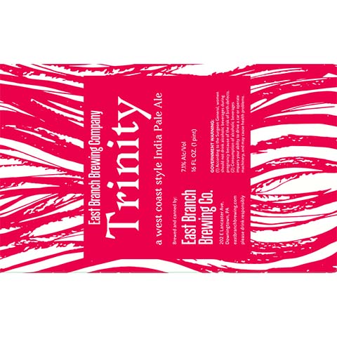East Branch Trinity IPA by East Branch Brewing Company, beer label