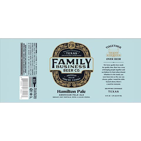 Family Business Hamilton Pale Ale by Family Business Beer Company, beer label