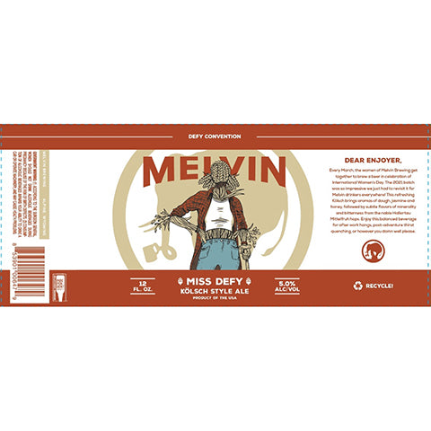 Melvin Miss Defy Kolsch by Melvin Brewing, beer label