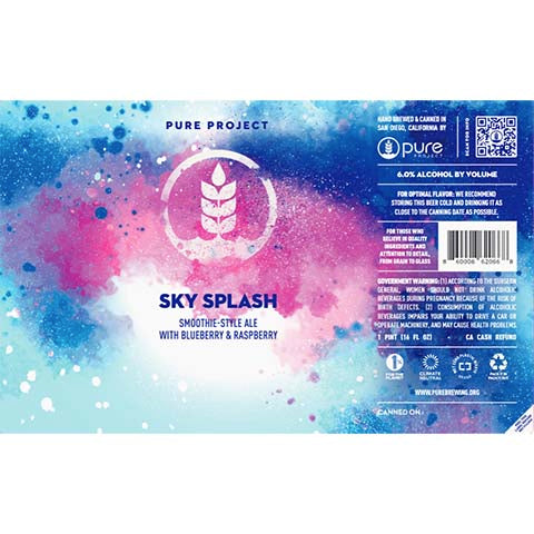 Pure Project Sky Splash Sour by Pure Project, beer label