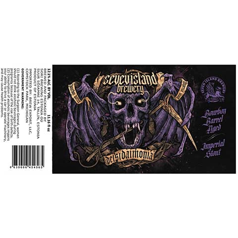 Seven Island Deisidaimonia Bourbon Barrel Aged Imperial Stout by Southern Grist Brewing Company, beer label