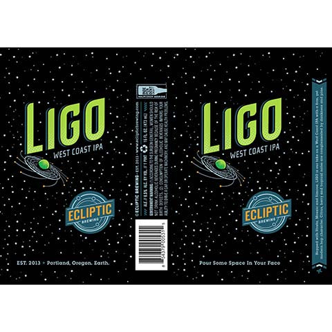 Ecliptic Ligo West Coast IPA by Ecliptic Brewing, beer label