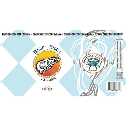 Dividing Creek Half Shell Pilsner by Dividing Creek Beer Company, beer label