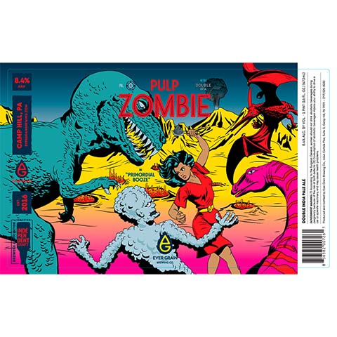 Ever Grain Pulp Zombie In "Primordial Booze" DIPA by Ever Grain Brewing Co, beer label